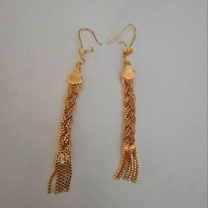 21kgp Dubaib Jewelry Elegant Gold Dangle Earrings